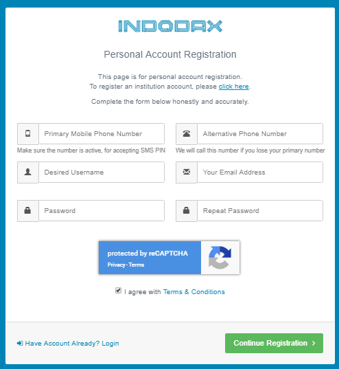 verifikasi akun indodax 2